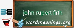 WordMeaning blackboard for john rupert firth